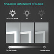EMKE - EMKE Miroir lumineux salle de bain rond diamètre 50cm cadre noir, Sangle réglable, Miroir LED, Interrupteur Tactile, Lumière Froide - vignette