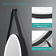EMKE - EMKE Miroir lumineux salle de bain rond diamètre 50cm cadre noir, Sangle réglable, Miroir LED, Interrupteur Tactile, Lumière Froide - vignette