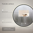 EMKE - EMKE Miroir lumineux salle de bain rond diamètre 60cm Cadre Noir, Miroir LED, Interrupteur Tactile, Anti-buée, Horloge et Temperature, Lumière Neutre - vignette