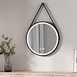 EMKE - EMKE Miroir lumineux salle de bain rond diamètre 50cm cadre noir, Sangle réglable, Miroir LED avec Interrupteur Tactile, Lumière Froide/Chaude/Neutre - vignette