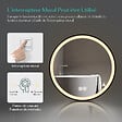 EMKE - EMKE Miroir lumineux salle de bain rond diamètre 50cm cadre noir, Sangle réglable, Miroir LED avec Interrupteur Tactile, Lumière Froide/Chaude/Neutre - vignette