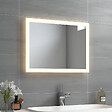 EMKE - EMKE Miroir lumineux salle de bain 60x45cm, Miroir LED avec Interrupteur à bouton, Anti-buée, Miroir avec éclairage lumière Blanche Froide/Chaude - vignette