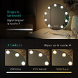 EMKE - EMKE Hollywood miroir de courtoisie avec lumière, 47x40cm rond blanc, miroir de coiffeuse pivotant à 360°, avec 3 lumières dimmables - vignette