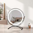EMKE - EMKE LED Hollywood Miroir de Maquillage Rond avec Interrupteur Tactile Dimmable 3 Couleurs claires 360° Rotatif, Noir Diamètre 40cm - vignette