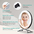 EMKE - EMKE LED Hollywood Miroir de Maquillage Rond avec Interrupteur Tactile Dimmable 3 Couleurs claires 360° Rotatif, Noir Diamètre 40cm - vignette