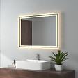 EMKE - EMKE Miroir lumineux salle de bain 80x60cm, Miroir avec éclairage Miroir LED, Lumière Blanche Chaude - vignette
