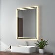 EMKE - EMKE Miroir lumineux salle de bain 80x60cm, Miroir avec éclairage Miroir LED, Lumière Blanche Chaude - vignette