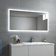 EMKE - EMKE Miroir lumineux salle de bain 120x60cm, Miroir LED avec Interrupteur à bouton, Anti-buée, Miroir avec éclairage lumière Blanche Froide/Chaude - vignette
