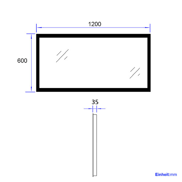 EMKE - EMKE Miroir lumineux salle de bain 120x60cm, Miroir LED avec Interrupteur à bouton, Anti-buée, Miroir avec éclairage lumière Blanche Froide/Chaude - large