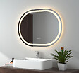 EMKE - EMKE Miroir lumineux salle de bain ovale 80x60cm, Miroir LED avec Interrupteur Tactile, Anti-buée, Miroir avec éclairage Lumière Froide/Chaude/Neutre - vignette