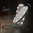 EMKE - EMKE Hollywood miroir de courtoisie avec lumière, 50x58cm rond noir, miroir de coiffeuse pivotant à 360°, avec 3 lumières dimmables - vignette