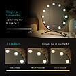 EMKE - EMKE Hollywood miroir de courtoisie avec lumière, 50x58cm rond noir, miroir de coiffeuse pivotant à 360°, avec 3 lumières dimmables - vignette