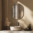 EMKE - EMKE Miroir mural 60 × 100 cm Miroir ovale avec cadre doré, Miroir non lumineux salle de bain - vignette