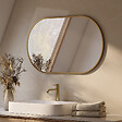 EMKE - EMKE Miroir mural 60 × 100 cm Miroir ovale avec cadre doré, Miroir non lumineux salle de bain - vignette