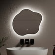 EMKE - EMKE Miroir lumineux salle de bain sans cadre 50x45cm , Miroir LED avec Interrupteur Tactile, Anti-buée, Miroir avec 3 couleurs Lumières - vignette