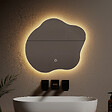 EMKE - EMKE Miroir lumineux salle de bain sans cadre 50x45cm , Miroir LED avec Interrupteur Tactile, Anti-buée, Miroir avec 3 couleurs Lumières - vignette