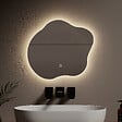 EMKE - EMKE Miroir lumineux salle de bain sans cadre 50x45cm , Miroir LED avec Interrupteur Tactile, Anti-buée, Miroir avec 3 couleurs Lumières - vignette