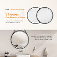 EMKE - EMKE Miroir lumineux salle de bain rond diamètre 50cm cadre noir, Sangle réglable, Miroir LED, Interrupteur Tactile, Anti-buée, 3 couleurs Lumières - vignette