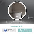 EMKE - EMKE Miroir lumineux salle de bain rond diamètre 70cm cadre noir, Sangle réglable, Miroir LED avec Interrupteur Tactile, Lumière Froide/Chaude/Neutre - vignette