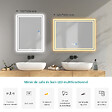 EMKE - EMKE Miroir lumineux salle de bain 60x80cm avec Capteur de Mouvement, Miroir LED à capteur intelligent, Anti-buée, Lumière Froide/Chaude/Neutre - vignette