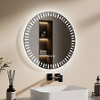 EMKE - EMKE Miroir led salle de bain ф50 cm Miroir salle de bain lumineux avec 3 Couleurs de lumière réglables+Anti-buée, Économie d'énergie miroir led - vignette