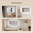 EMKE - EMKE Miroir lumineux salle de bain 100x60cm, Miroir LED avec Interrupteur Tactile, 3x Grossissement, Miroir avec éclairage Lumière Blanche Froide - vignette