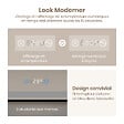 EMKE - EMKE Miroir lumineux salle de bain 100x70cm, Cadre noir, Miroir LED avec Interrupteur Tactile, Anti-buée, Horloge et Température, Lumière Neutre - vignette