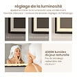 EMKE - EMKE Miroir lumineux salle de bain 100x70cm, Cadre noir, Miroir LED avec Interrupteur Tactile, Anti-buée, Horloge et Température, Lumière Neutre - vignette
