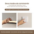 EMKE - EMKE Miroir lumineux salle de bain 100x70cm, Cadre noir, Miroir LED avec Interrupteur Tactile, Anti-buée, Horloge et Température, Lumière Neutre - vignette