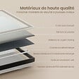 EMKE - EMKE Miroir lumineux salle de bain 100x70cm, Cadre noir, Miroir LED avec Interrupteur Tactile, Anti-buée, Horloge et Température, Lumière Neutre - vignette