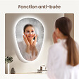 EMKE - EMKE Miroir Salle de Bain avec Éclairage, 70 x 50 cm, Miroir LED Asymétrique, Interrupteur Tactile, 3 Couleurs de Lumière Réglables, Miroir Anti-Buée - vignette