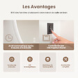EMKE - EMKE Miroir Salle de Bain avec Éclairage, 70 x 50 cm, Miroir LED Asymétrique, Interrupteur Tactile, 3 Couleurs de Lumière Réglables, Miroir Anti-Buée - vignette