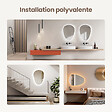 EMKE - EMKE Miroir Salle de Bain avec Éclairage, 70 x 50 cm, Miroir LED Asymétrique, Interrupteur Tactile, 3 Couleurs de Lumière Réglables, Miroir Anti-Buée - vignette