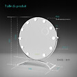 EMKE - EMKE Hollywood miroir de courtoisie avec lumière, 50x58cm rond blanc, miroir de coiffeuse pivotant à 360°, avec 3 lumières dimmables - vignette