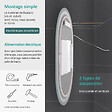 EMKE - EMKE Miroir lumineux salle de bain ovale 70x50cm, Miroir LED avec Interrupteur Tactile, Anti-buée, Miroir avec éclairage Lumière Froide/Chaude/Neutre - vignette