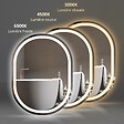 EMKE - EMKE Miroir lumineux salle de bain ovale 70x50cm, Miroir LED avec Interrupteur Tactile, Anti-buée, Miroir avec éclairage Lumière Froide/Chaude/Neutre - vignette