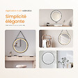 EMKE - EMKE Miroir lumineux salle de bain rond diamètre 80cm cadre noir, Sangle réglable, Miroir LED, Interrupteur Tactile, Anti-buée, 3 couleurs Lumières - vignette