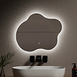 EMKE - EMKE Miroir lumineux salle de bain sans cadre 60x50cm , Miroir LED avec Interrupteur Tactile, Anti-buée, Miroir avec 3 couleurs de Lumières - vignette