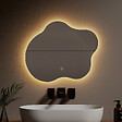 EMKE - EMKE Miroir lumineux salle de bain sans cadre 60x50cm , Miroir LED avec Interrupteur Tactile, Anti-buée, Miroir avec 3 couleurs de Lumières - vignette