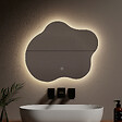 EMKE - EMKE Miroir lumineux salle de bain sans cadre 60x50cm , Miroir LED avec Interrupteur Tactile, Anti-buée, Miroir avec 3 couleurs de Lumières - vignette
