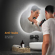 EMKE - EMKE Miroir lumineux salle de bain sans cadre 60x50cm , Miroir LED avec Interrupteur Tactile, Anti-buée, Miroir avec 3 couleurs de Lumières - vignette