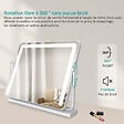 EMKE - EMKE Miroir cosmétique 50x41.6cm, avec 3 LED de couleur à intensité variable, miroir carré blanc orientable sur 360° - vignette