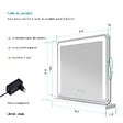 EMKE - EMKE Miroir cosmétique 50x41.6cm, avec 3 LED de couleur à intensité variable, miroir carré blanc orientable sur 360° - vignette