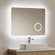 EMKE - EMKE Miroir lumineux salle de bain 80x60cm, Miroir LED avec Interrupteur Tactile, 3x Grossissement, Miroir avec éclairage Lumière Blanche Froide - vignette