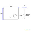 EMKE - EMKE Miroir lumineux salle de bain 80x60cm, Miroir LED avec Interrupteur Tactile, 3x Grossissement, Miroir avec éclairage Lumière Blanche Froide - vignette
