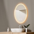 EMKE - EMKE Miroir led salle de bain 60 × 80 cm Miroir salle de bain lumineux avec 3 Couleurs de lumière réglables+Anti-buée, Économie d'énergie miroir led - vignette