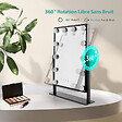 EMKE - EMKE Hollywood miroir de courtoisie avec lumière, 36x30.5cm noir, miroir de coiffeuse pivotant à 360°, avec 3 lumières dimmables - vignette