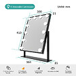 EMKE - EMKE Hollywood miroir de courtoisie avec lumière, 36x30.5cm noir, miroir de coiffeuse pivotant à 360°, avec 3 lumières dimmables - vignette