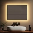 EMKE - EMKE Miroir lumineux salle de bain 80x60cm, Miroir LED salle de bain, Miroir avec l'éclairage, Lumière Chaude - vignette