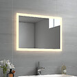 EMKE - EMKE Miroir lumineux salle de bain 70x50cm, Miroir LED salle de bain, Miroir avec l'éclairage, Lumière Chaude - vignette